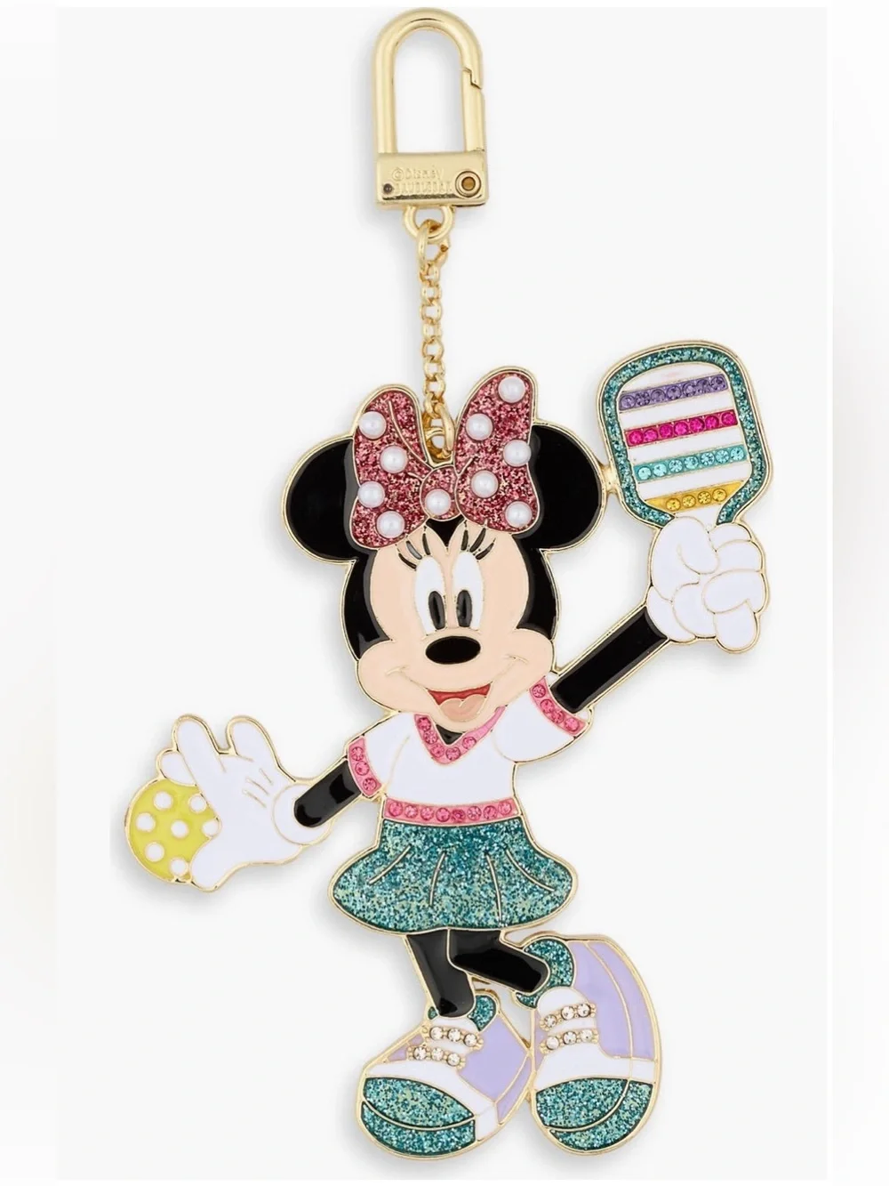 BaubleBar Disney Minnie Mouse Pickleball Bag Charm – Multi 💜💛🔑